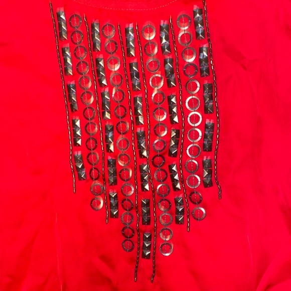 Ariat Red Blouse with Embellished Front - Picture 3 of 3